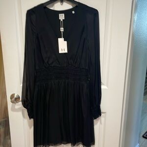 Halston black dress size 10 100% silk